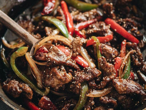 Szechuan  Beef Stir Fry | Lotus Grill Hong Kong