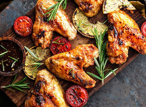 GRILLED CHICKEN WINGS WITH LEMON AND THYME